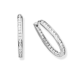 Inside/Outside Oval Sterling silver Hoops
